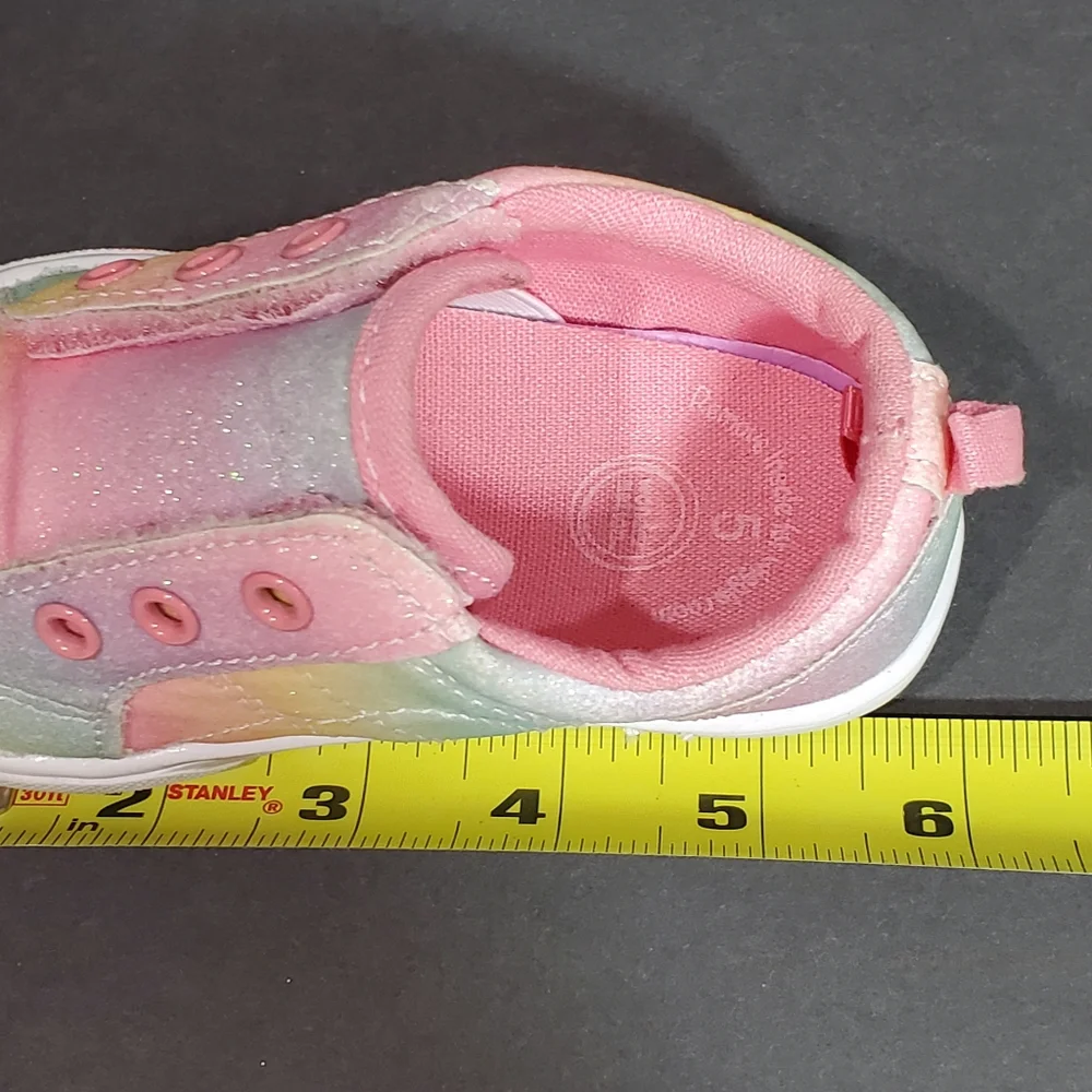 Wonder Nation Infant Laceless Multi-Color Sparkly Slip-On Casual Sneaker Size 5T